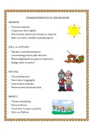 English Worksheet: Seasons