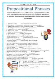 Vocabulary Revision 9 - prepositional phrases 
