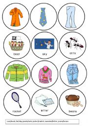 English Worksheet: Clothes Pronunciation Game - Words that Rhyme with (1/4)