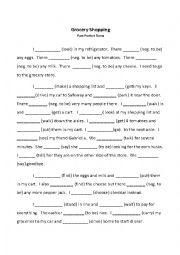 English Worksheet: Grocery Shopping (A Story in Past Perfect)
