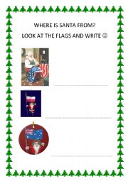 English Worksheet: WHERE IS SANTA FROM?