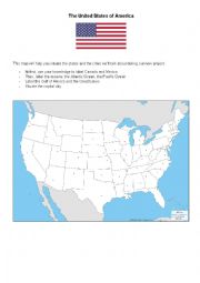 English Worksheet: Map of the USA