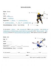 English Worksheet: Sports and Activities (Vocab, Verbs, Comparative)