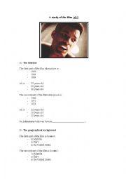 English Worksheet: a study of the film Ali, by Michael Mann
