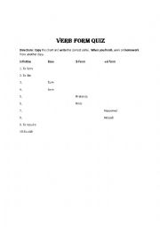 Verb Forms Quiz