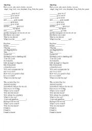 English Worksheet: Worksheet to the song  Ylvis 