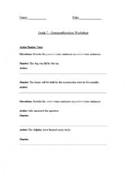 Grammar Grade 7 Worksheet 