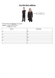 English Worksheet: Describe their uniform