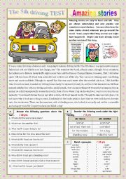 AMAZING STORIES The driving TEST ! (Easy Reader + Voca and Ex + KEY)  9/