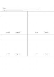 English Worksheet: Properties of Solids and Liquids