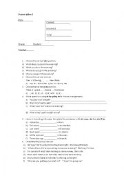 English Worksheet: Progress check for 6- 7 grades