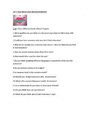 English Worksheet: Lets talk about love