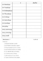 English Worksheet: Present Simple - routines