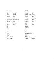 Nouns verbs