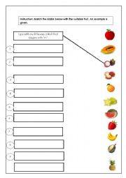 English Worksheet: Year 3 KSSR Fresh Fruits 