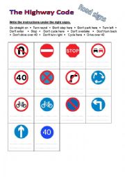 Road signs matching