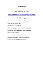 English Worksheet: the aquarium 