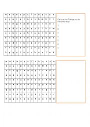 English Worksheet: Year 3 KSSR Word search Things I Do (daily routines)