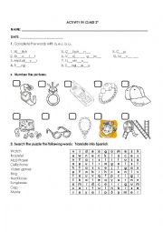 English Worksheet: The personal objects