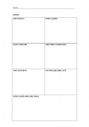 English Worksheet: Drawing classroom objects