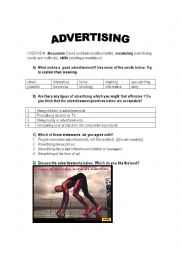 English Worksheet: advertising conversation
