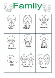 English Worksheet: Family for Kindergarten