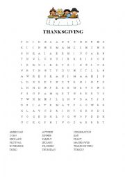 English Worksheet: THANKSGIVING