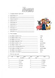 English Worksheet: Vocabulary Nouns