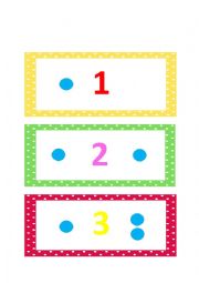 English Worksheet: Number Flash Cards with dot representation