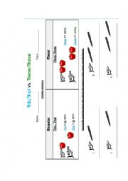 English Worksheet: This that those these senteces