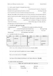 English Worksheet: Worksheet for 4th formers Unit one