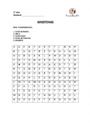 Greetings - Word Search