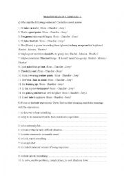 English Worksheet: FRIENDS, SEASON 5 EPISODE 11