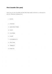 English Worksheet: Business Communcation Word Scramble