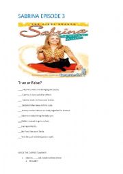 English Worksheet: Sabrina, the Teenage Witch. Season 1, Episode 3