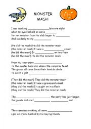 English Worksheet: Monster Mash