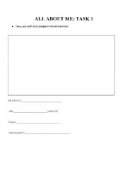 English Worksheet: ALL ABOUT  ME
