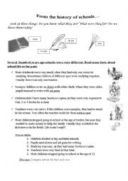 English Worksheet: schools from the past