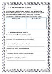 English Worksheet: how to save our globe