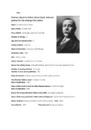 Sir Arthur Conan Doyles biography - Gap fill : asking questions