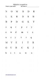 English Worksheet: Alphabet recognition