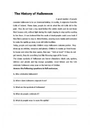 English Worksheet: The History of Halloween