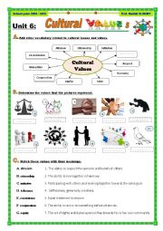 English Worksheet: Cultural Values 
