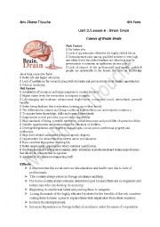 Unit 3/ lesson 6:Brain Drain