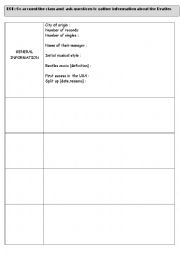 English Worksheet: Speaking exercice about the beatles