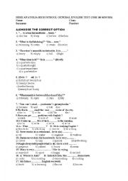 English Worksheet: general test