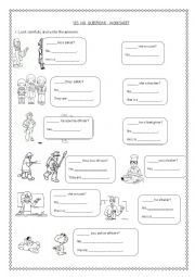 English Worksheet:  yes / no questions