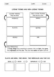 English Worksheet: LIVING AND NON/LIVING THINGS