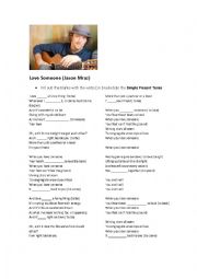 English Worksheet: Song  Love Someone   by Jason Mraz