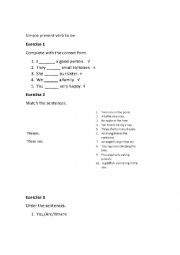 English Worksheet: Verb to be